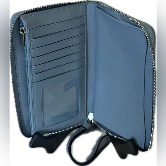 Coach Dempsey, large phone wallet in signature Jack striped patch blue C9073NWOT - Picture 3 of 7